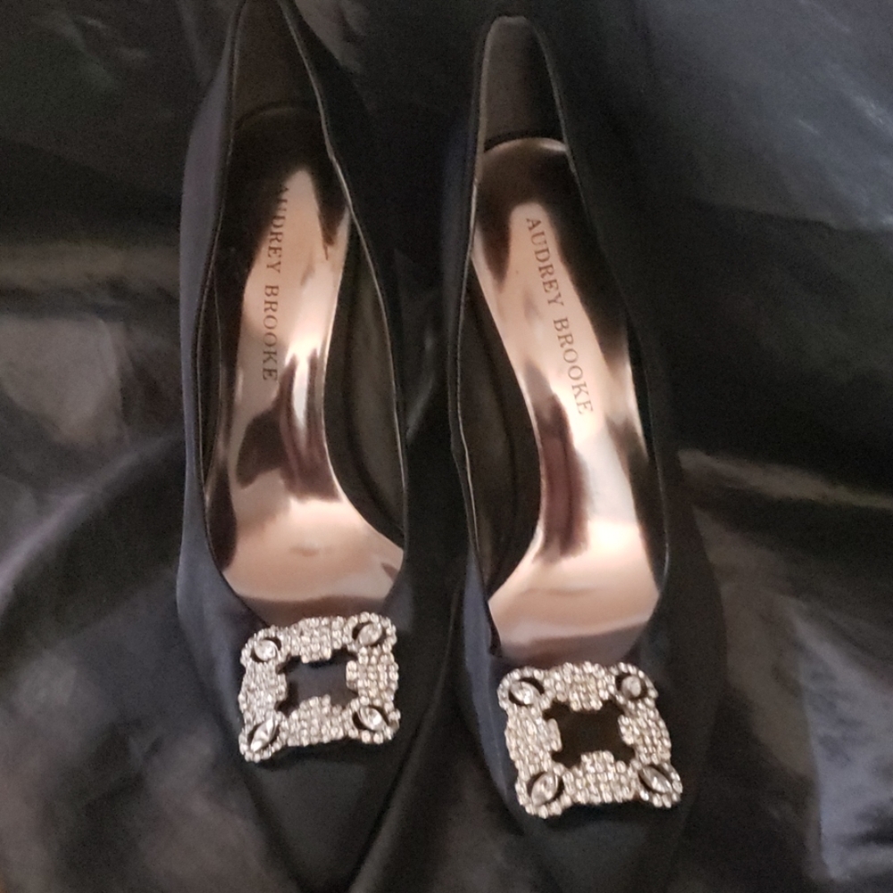 Audrey Brooke Black Satin  with Chrystal bead work